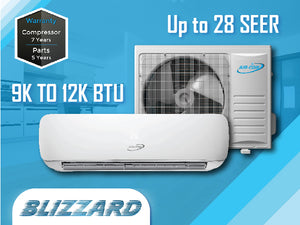 Aircon Blizzard 9000 BTU 28 SEER Mini Split Air Conditioner 12' Lineset & Wiring