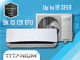 Aircon Titanium 12000 BTU Ductless Mini Split Air Conditioner Heat Pump System 18 SEER 110-120V